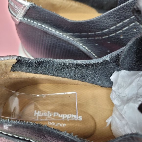 Hush Puppies Women's Tricia Perf Laceup Oxford Black Leather Sz 10 - Picture 6 of 15